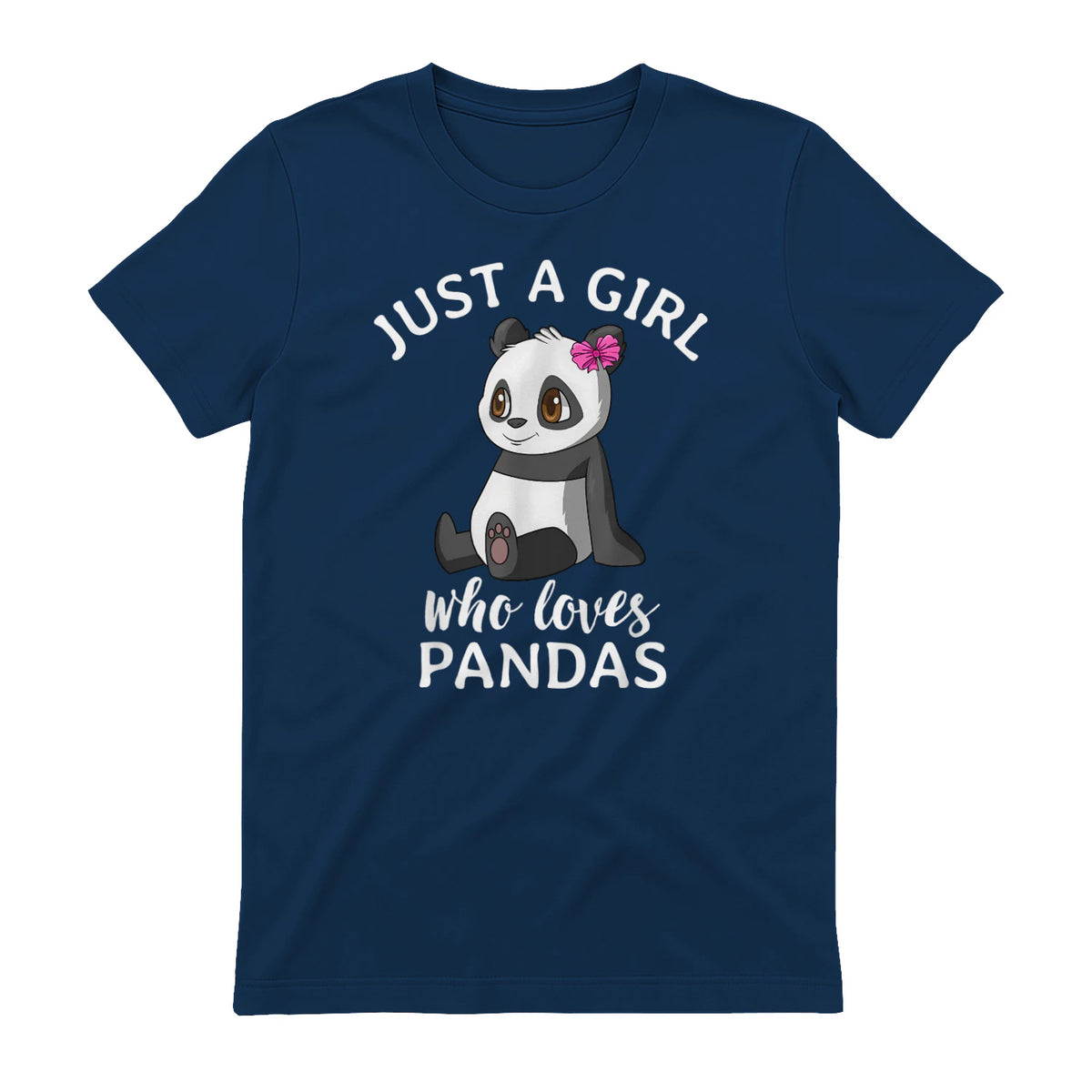 Cute Panda Kawaii Just A Girl Who Loves Pandas Girls in Navy - back view