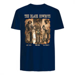 Black Cowboy Western Rodeo Melanin Black History Texas Men T-Shirt in Navy - back view