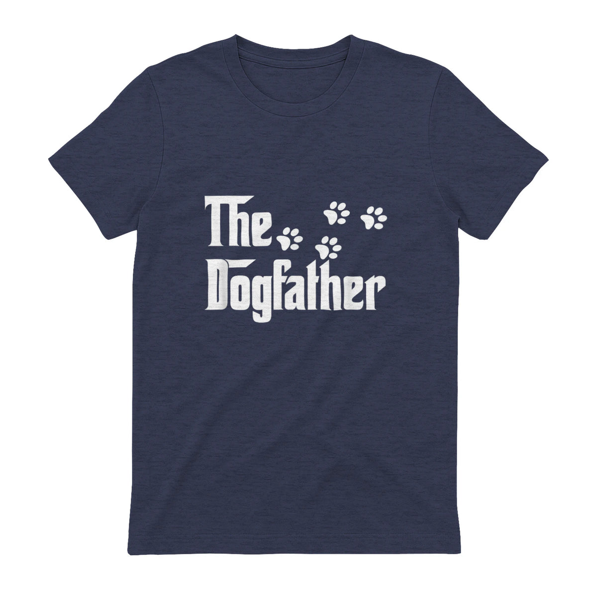 The Dogfather T-Shirt Dad Fathers Day Gift Dog Lover in Heather Navy - back view