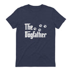The Dogfather T-Shirt Dad Fathers Day Gift Dog Lover in Heather Navy - back view