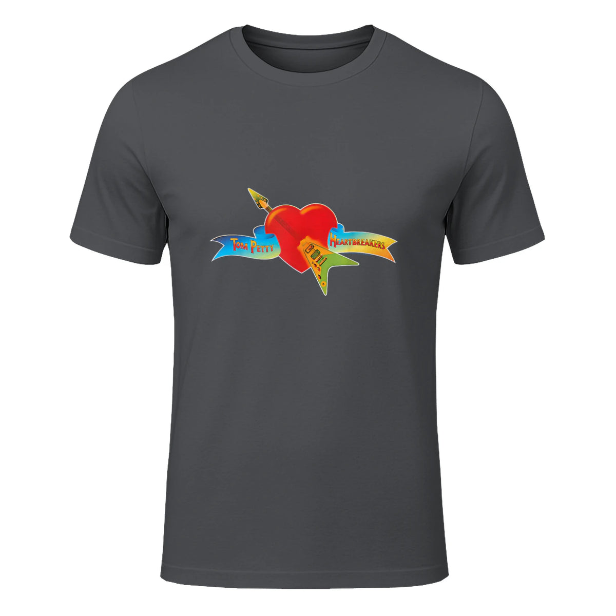 Tom Petty and The Heartbreakers Classic Logo T-Shirt in Charcoal - front view