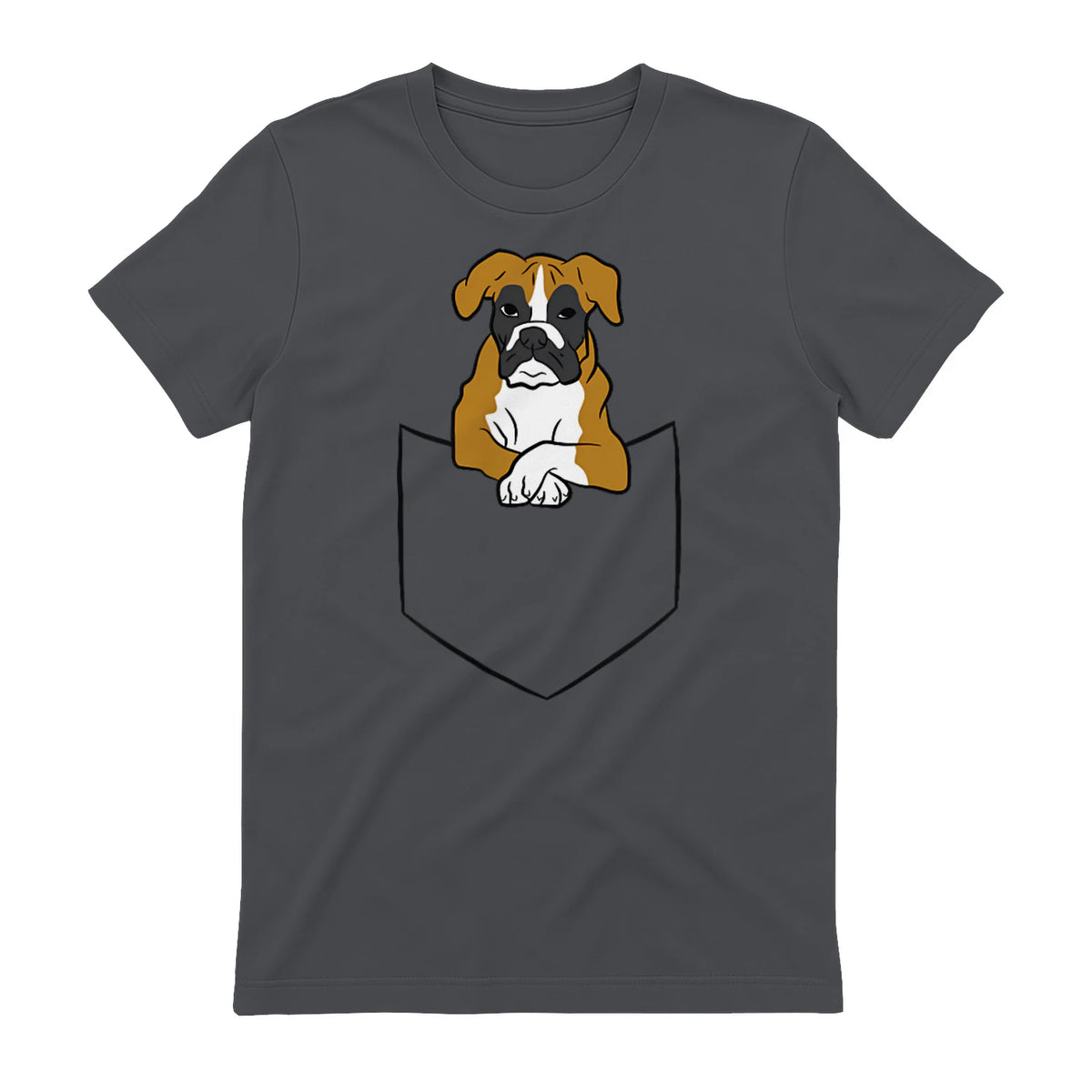 Chien Boxer dans la poche Chien Boxer in Charcoal - back view