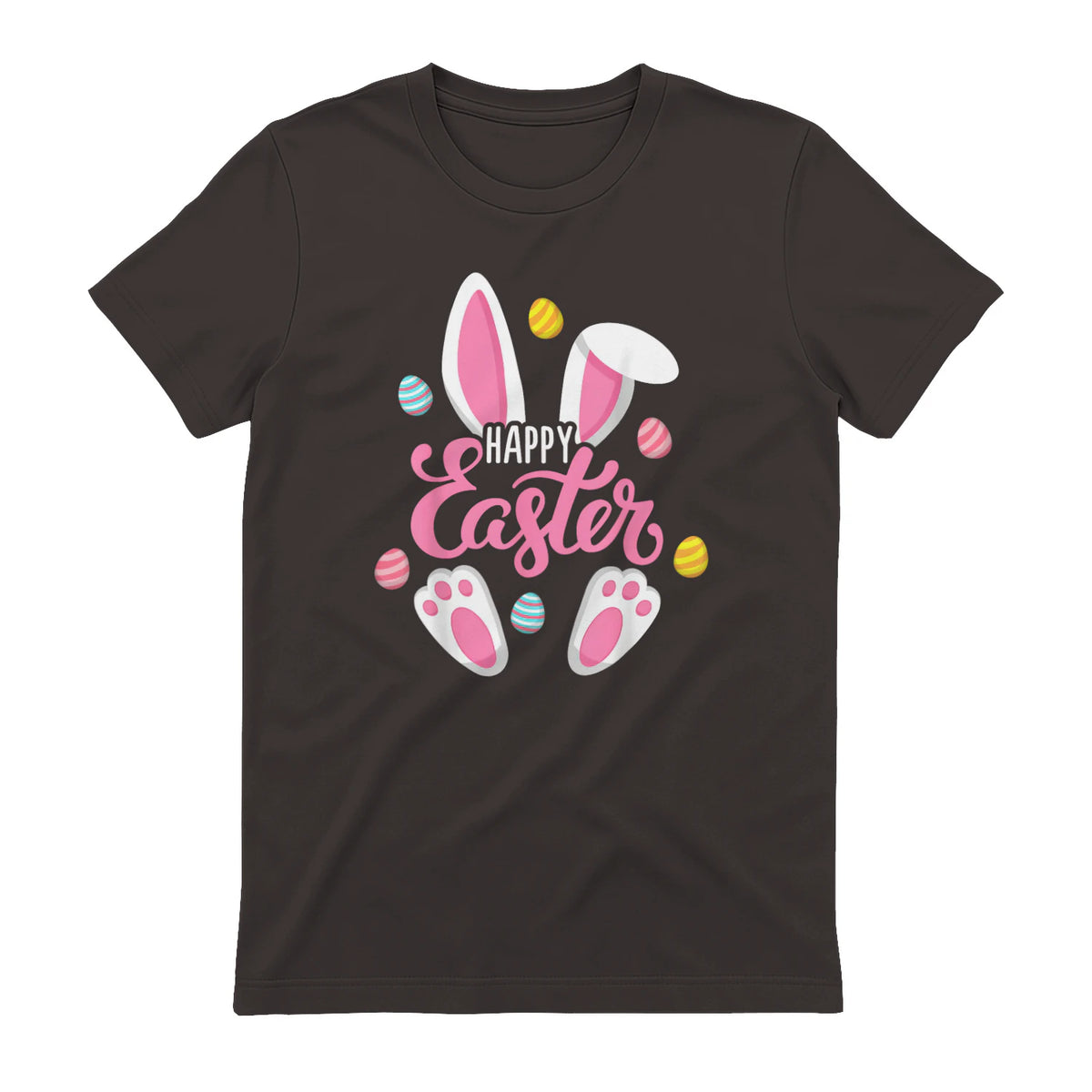 Happy Easter Bunny Women Girls Rabbit Easter Egg Hunt Funny in Dark Chocolate - back view