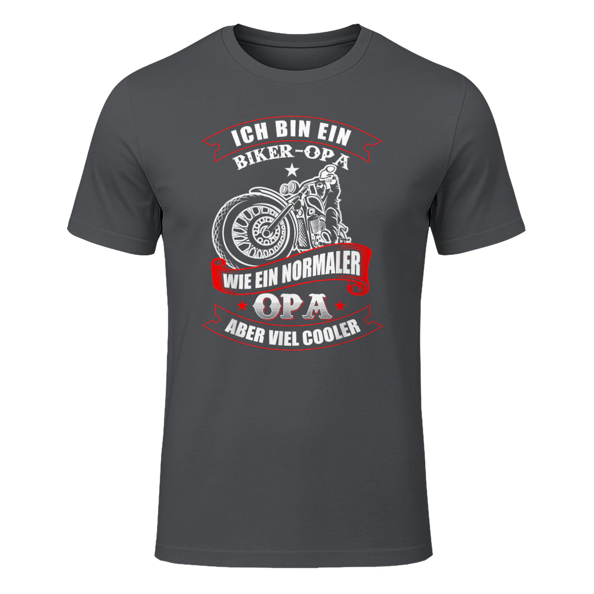 Biker-Opa wie normaler Opa Aber viel Cooler - Motorrad Shirt in Charcoal - front view