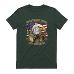 Anniversary Eagle Liberty Bell T-Shirt in Forest Green - back view