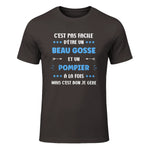 Départ Métier Super Pompier Humour Beau Gosse Pompier in Dark Chocolate - front view