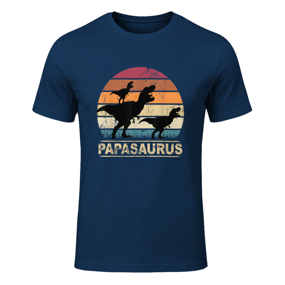 Papasaurus Dinosaurier Papa Tyrannosaurus Dino Doppelpack in Navy - front view