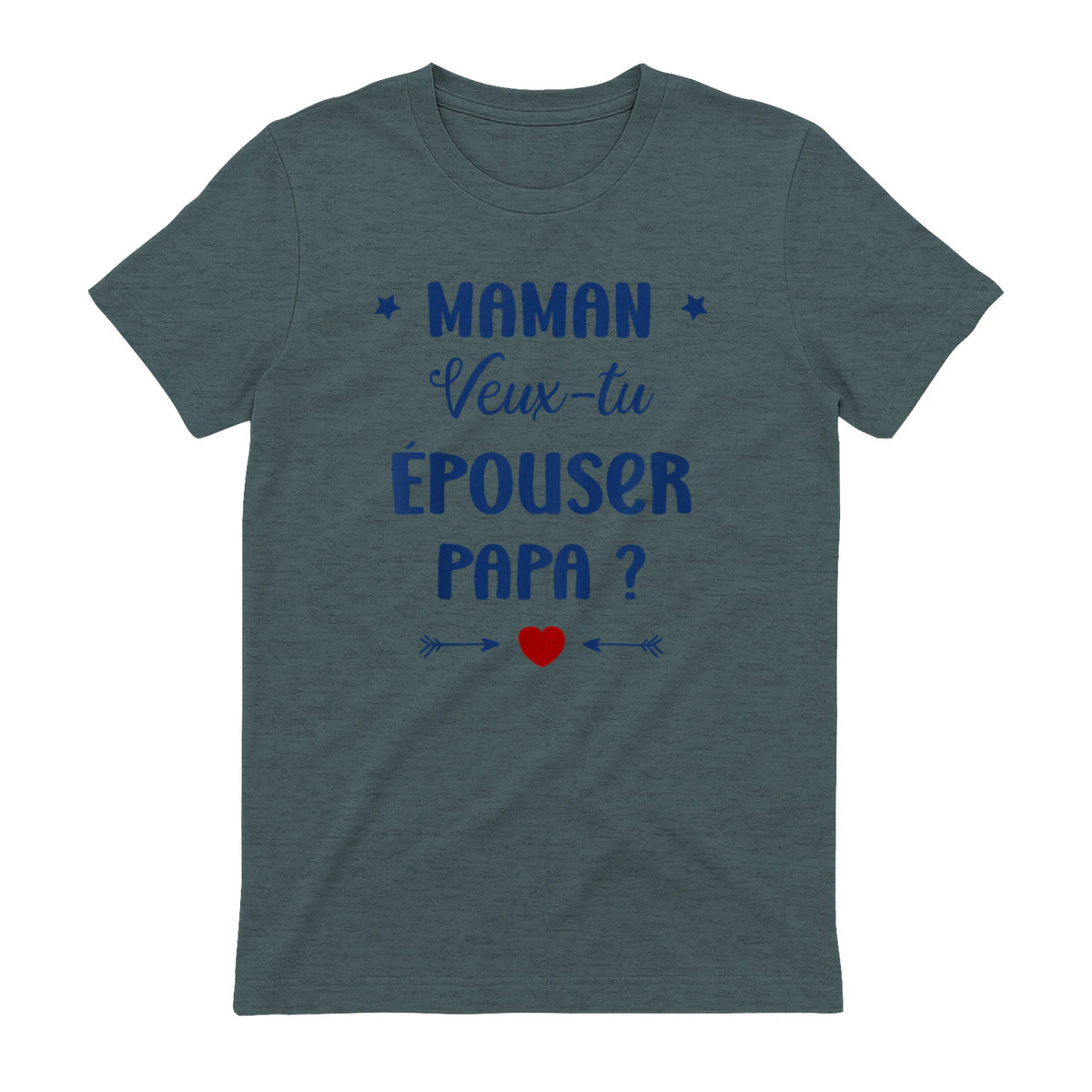 Demande en Mariage Originale Maman Veux-tu épouser Papa in Dark Heather - back view