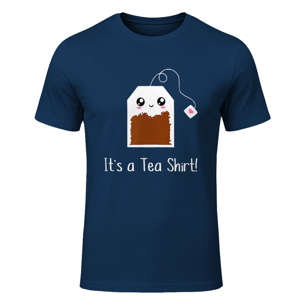 It's a Tea Shirt funny kawaii cute Tea humour Tshirt Tee in Navy - front view