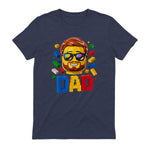 Dad Master Builder T-Shirt in Heather Navy - back view