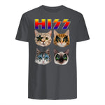 Funny Cat Hiss Rock and Roll For Cat Lover, Cat Dad, Cat mom T-Shirt in Charcoal - back view