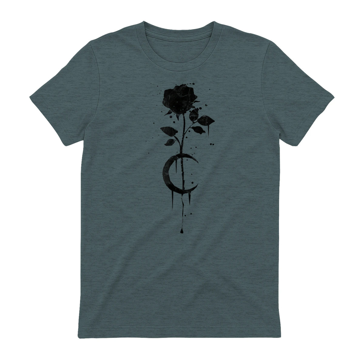 Occult Vintage Moon Rose Witchcraft Okkult Hexe Gothic in Dark Heather - back view