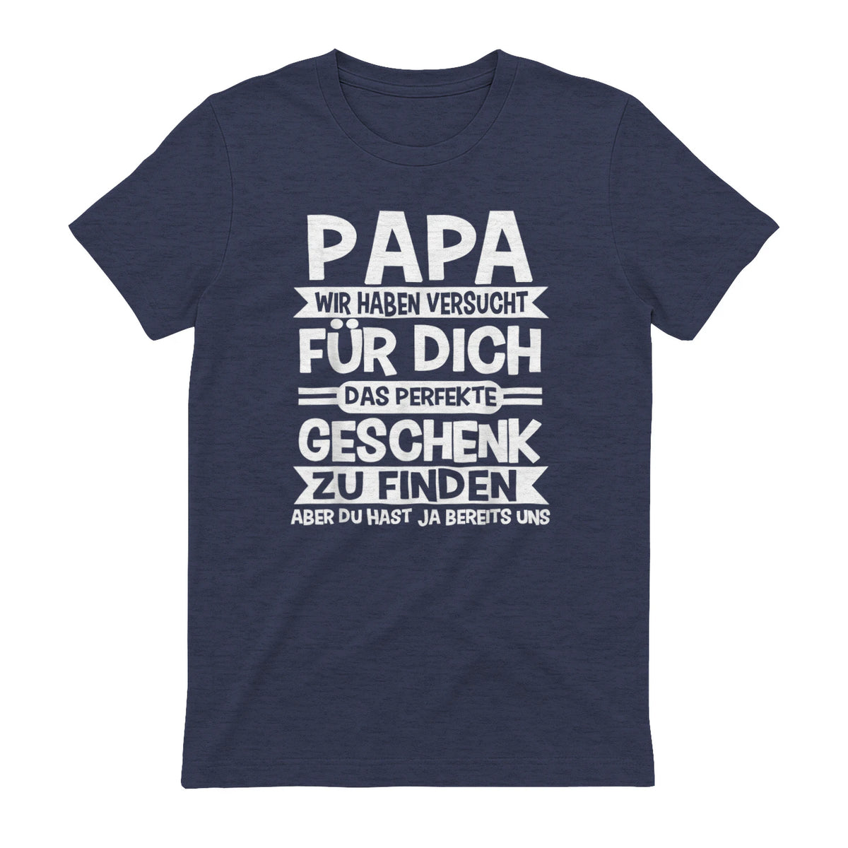 Papa und Vater Motiv, Lustiger Spruch, Herren Vatertag Halbarm in Heather Navy - back view