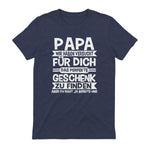 Papa und Vater Motiv, Lustiger Spruch, Herren Vatertag Halbarm in Heather Navy - back view
