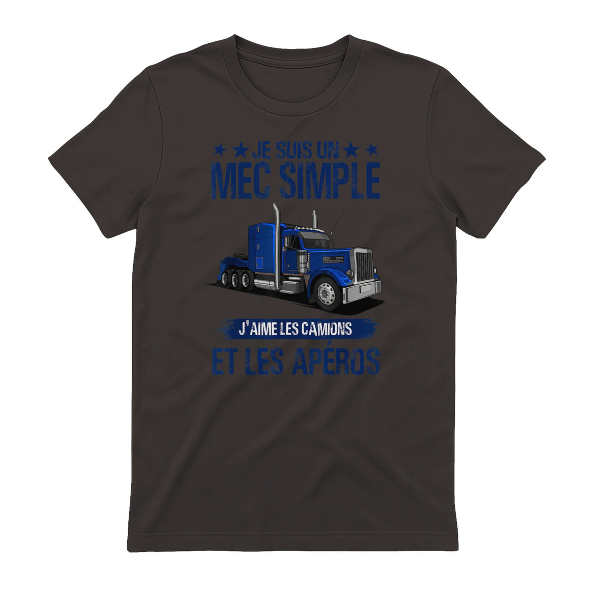 Camion et Routier, mec Simple, Chauffeur Poids Lourds in Dark Chocolate - back view