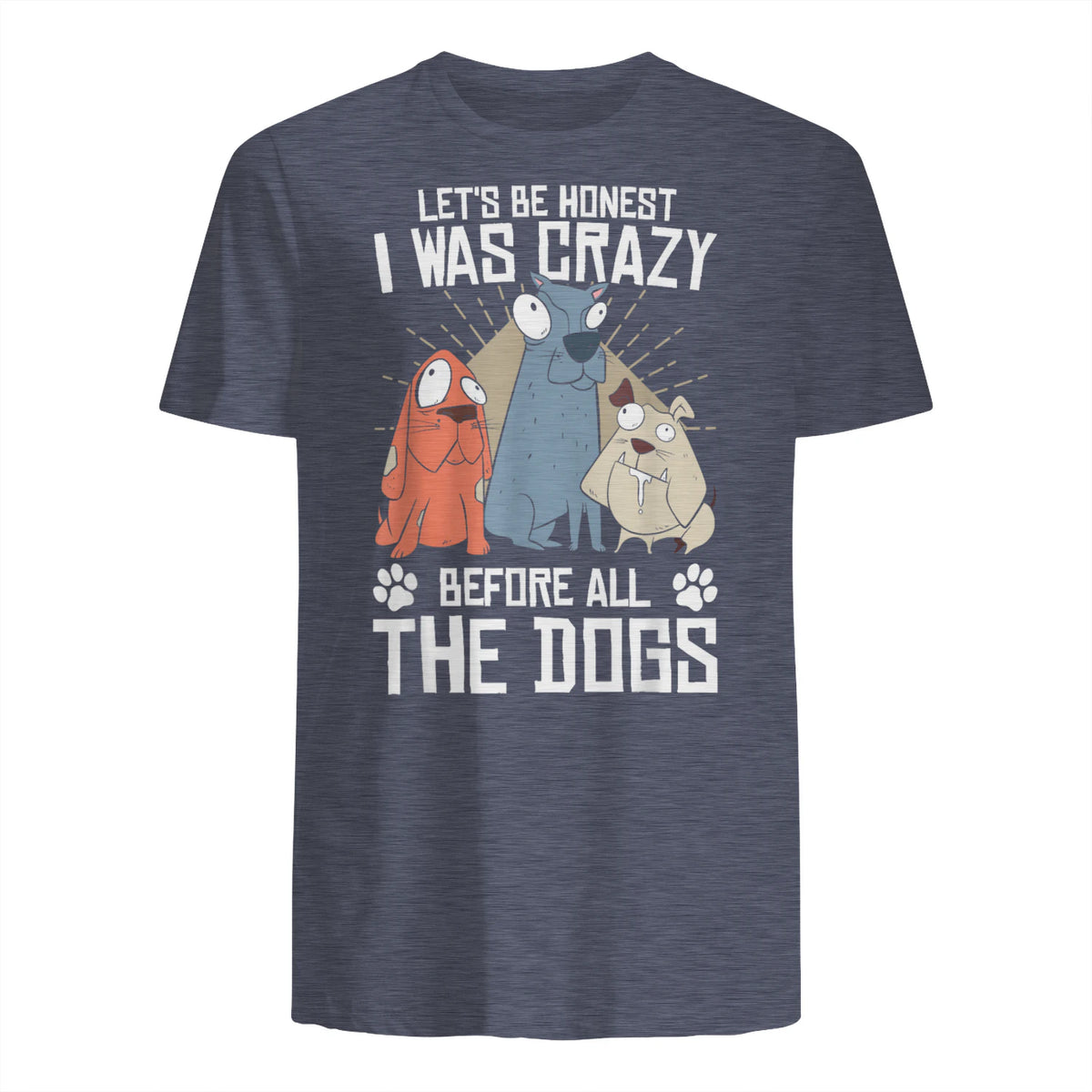 Design sur le thème des chiens pour les amoureux des chiots et les toiletteurs de chiens in Heather Navy - back view