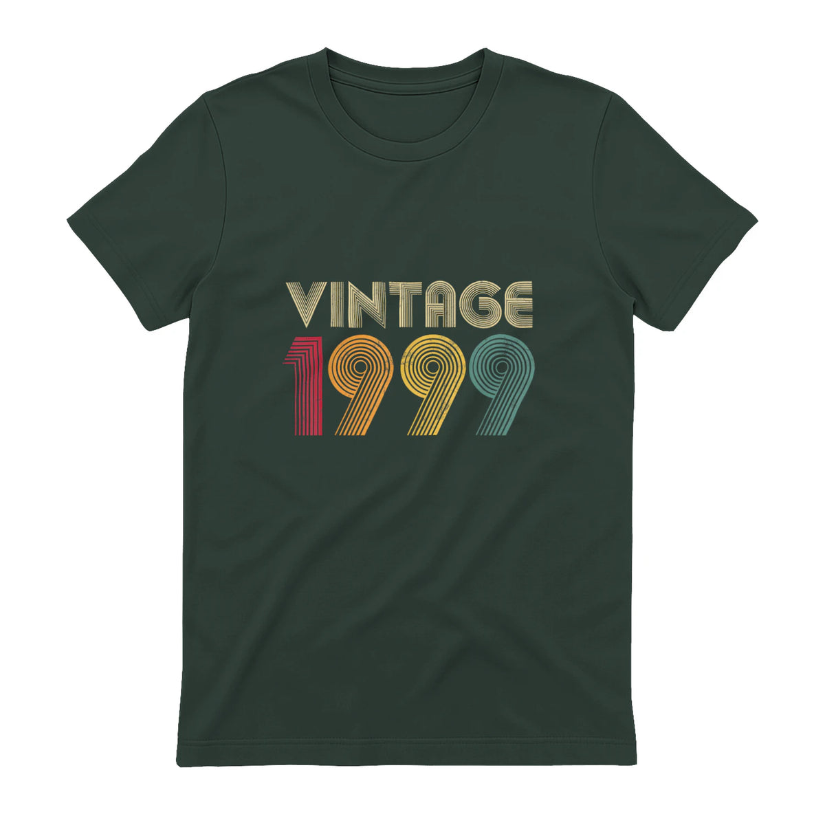 Vintage Twenty-Fourth Birthday Gift T-Shirt in Forest Green - back view