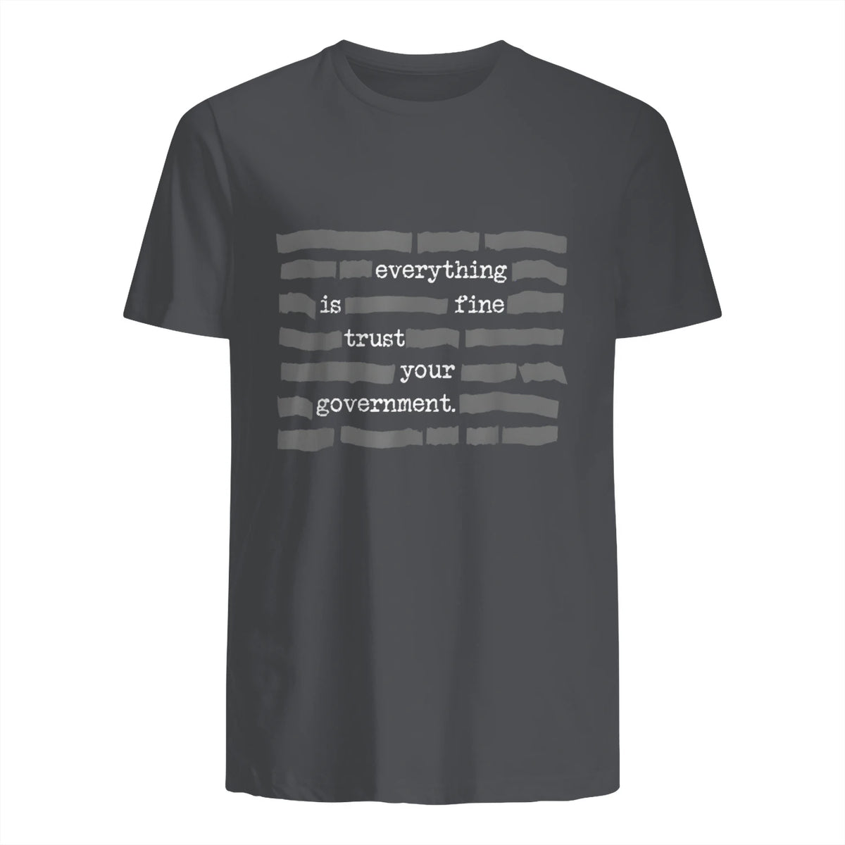 Everything Is Fine Trust Your Government Conspiracy Theory in Charcoal - back view