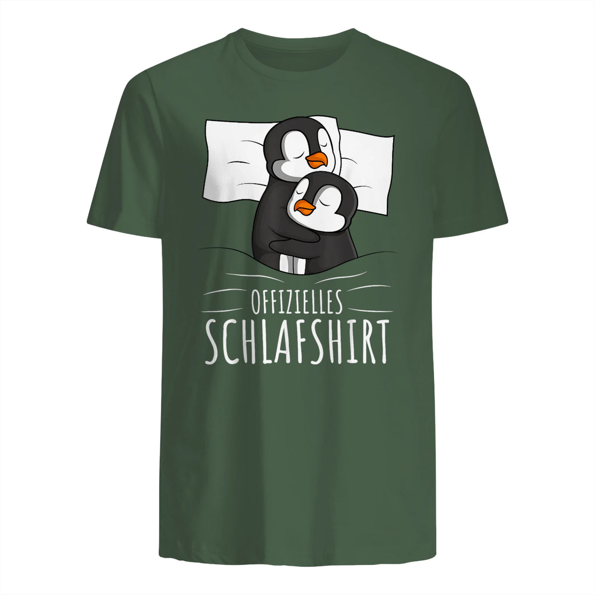 Offizielles Schlafshirt Pinguin Schlafanzug Penguin Kurzarm in Military Green - back view