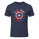 Autism is My Superpower Autism Awareness Autistic for Boys in Heather Navy - front view