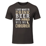 Drôle fête des pères amoureux des chiens Chihuahua Papa Shirt in Dark Chocolate - front view