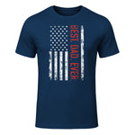 Best dad ever US american flag gift for father's day Short Sleeve in Navy - front view
