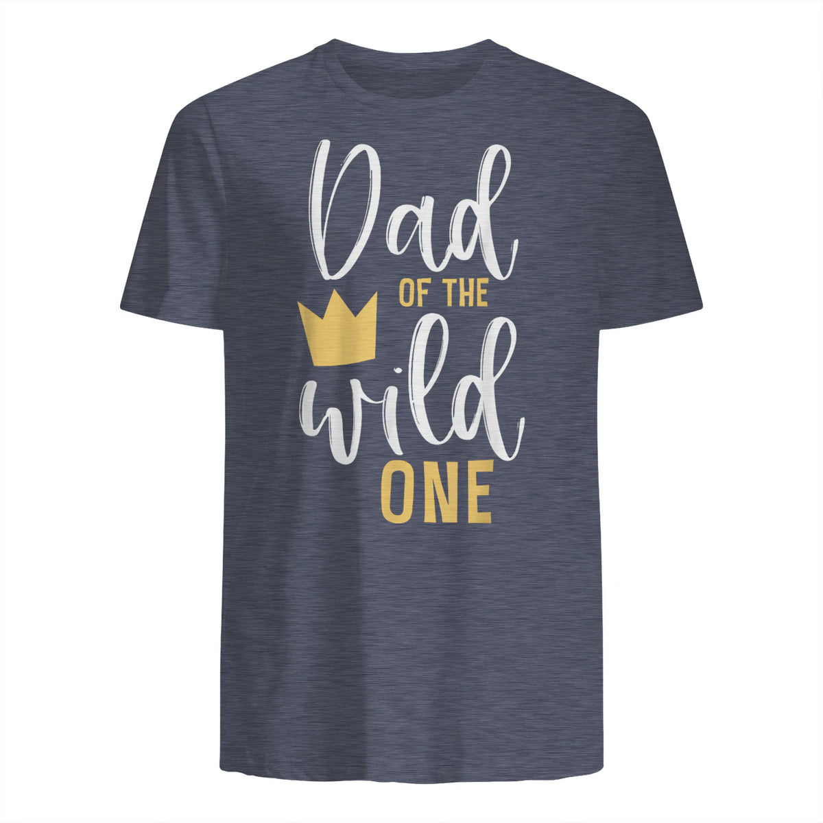 Dad of the Wild One First Birthday Daddy T-Shirt in Heather Navy - back view