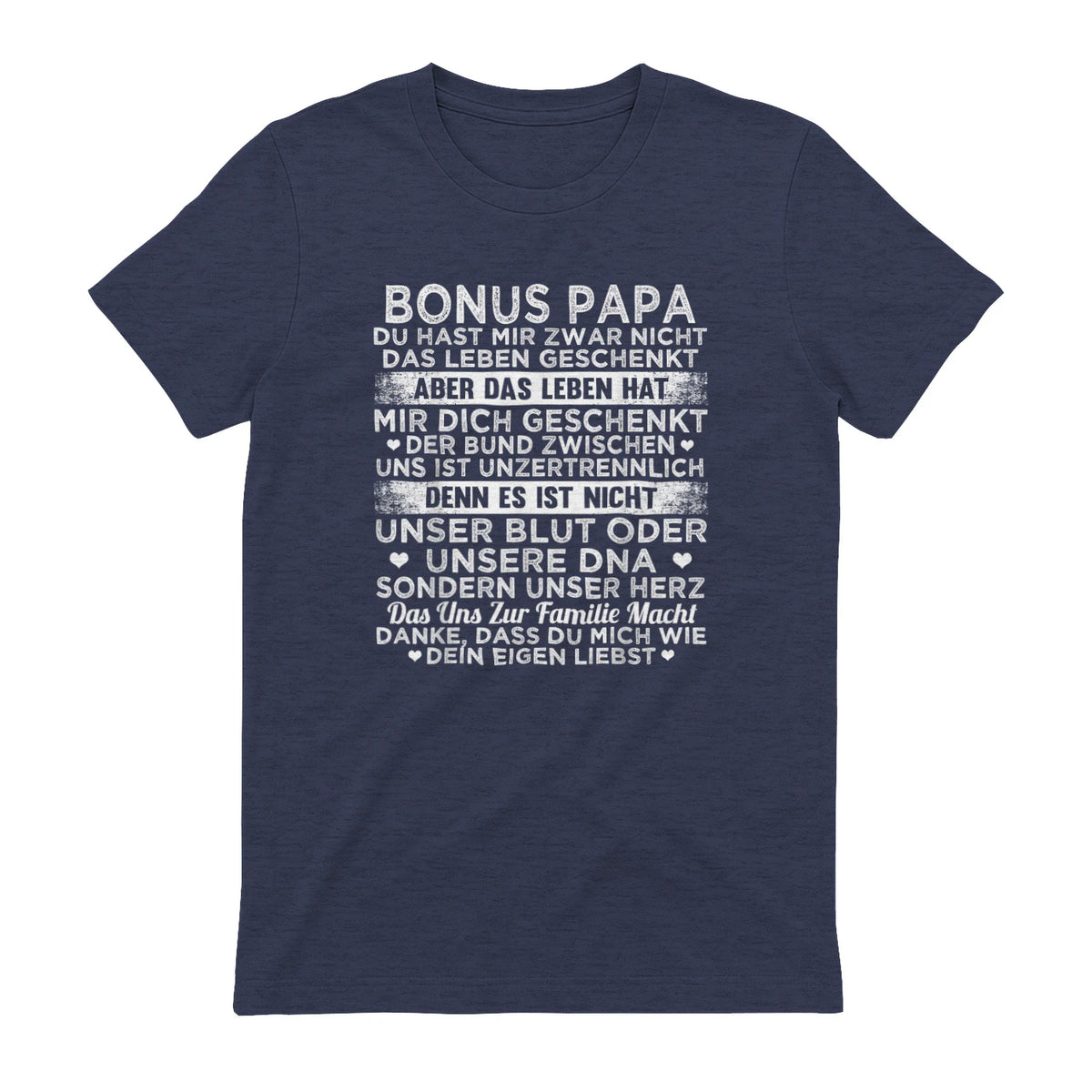 Bonus Papa du hast mir zwar nicht das leben geschenkt Spruch in Heather Navy - back view