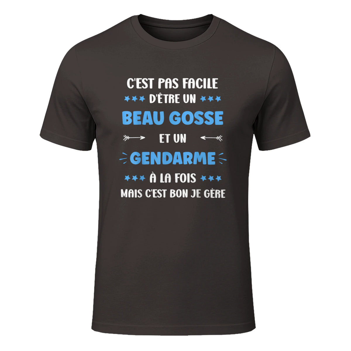 Départ Métier Super Gendarme Humour Beau Gosse Gendarme in Dark Chocolate - front view