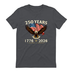 Patriotic Eagle Independence Anniversary T-Shirt in Charcoal - back view