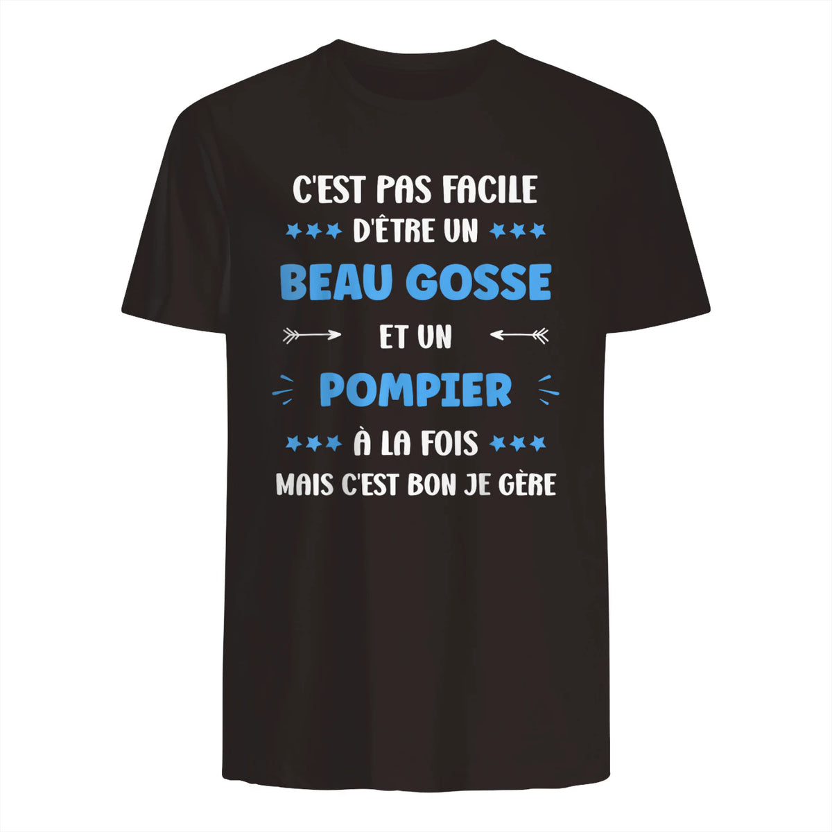 Départ Métier Super Pompier Humour Beau Gosse Pompier in Dark Chocolate - back view