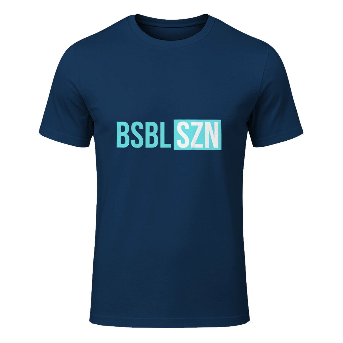 BSBL SZN Baseball Season Game Day Boys Girls Youth T-Shirt in Navy - front view