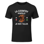 Country m'appelle Danse Country Humour Western Cow-Boy Girl in Black - front view