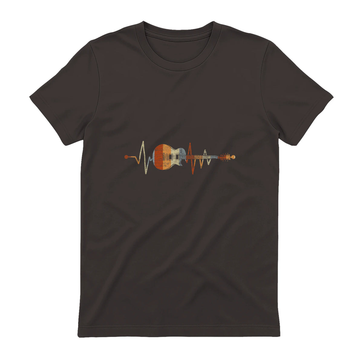 Music Guitarist Heartbeat Guitar in Dark Chocolate - back view
