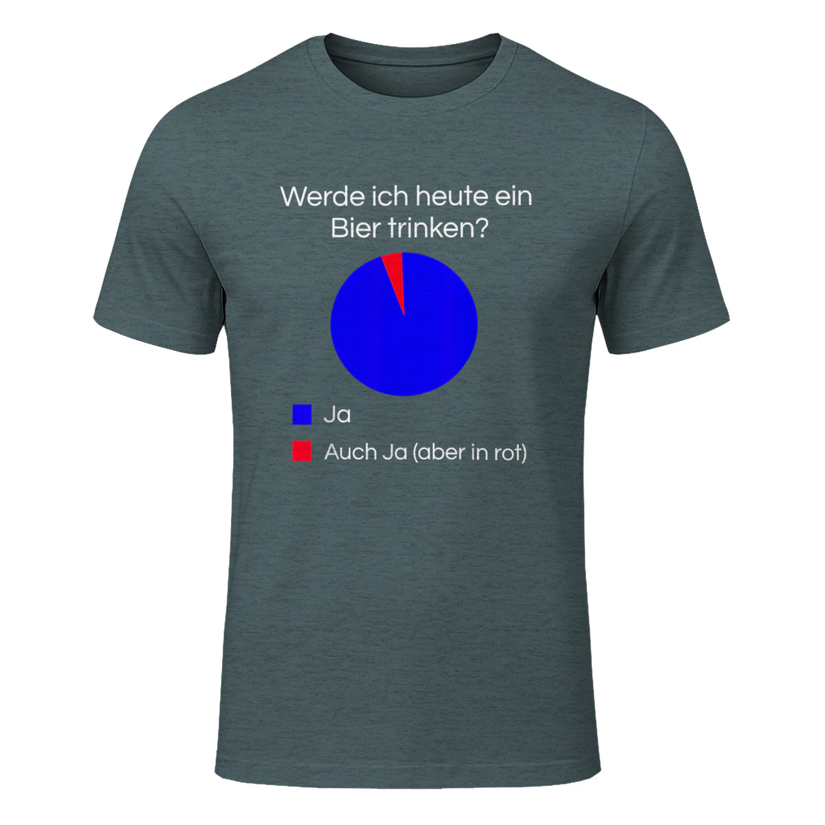 Lustiges Bier Shirt I Alkohol Trinken Party Fest Wein in Dark Heather - front view