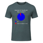 Lustiges Bier Shirt I Alkohol Trinken Party Fest Wein in Dark Heather - front view