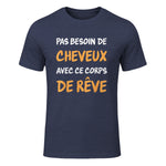 Calvitie Humour Papa Chauve in Heather Navy - front view