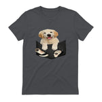Cadeaux pour les amoureux des chiens Golden in Pocket in Charcoal - back view
