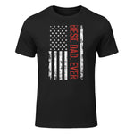 Best dad ever US american flag gift for father's day Short Sleeve in Black - front view