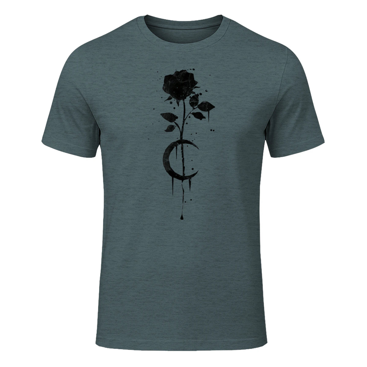 Occult Vintage Moon Rose Witchcraft Okkult Hexe Gothic in Dark Heather - front view
