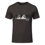Anime in Japanese Characters Kawaii Eyes Face Short Sleeve in Dark Chocolate - front view
