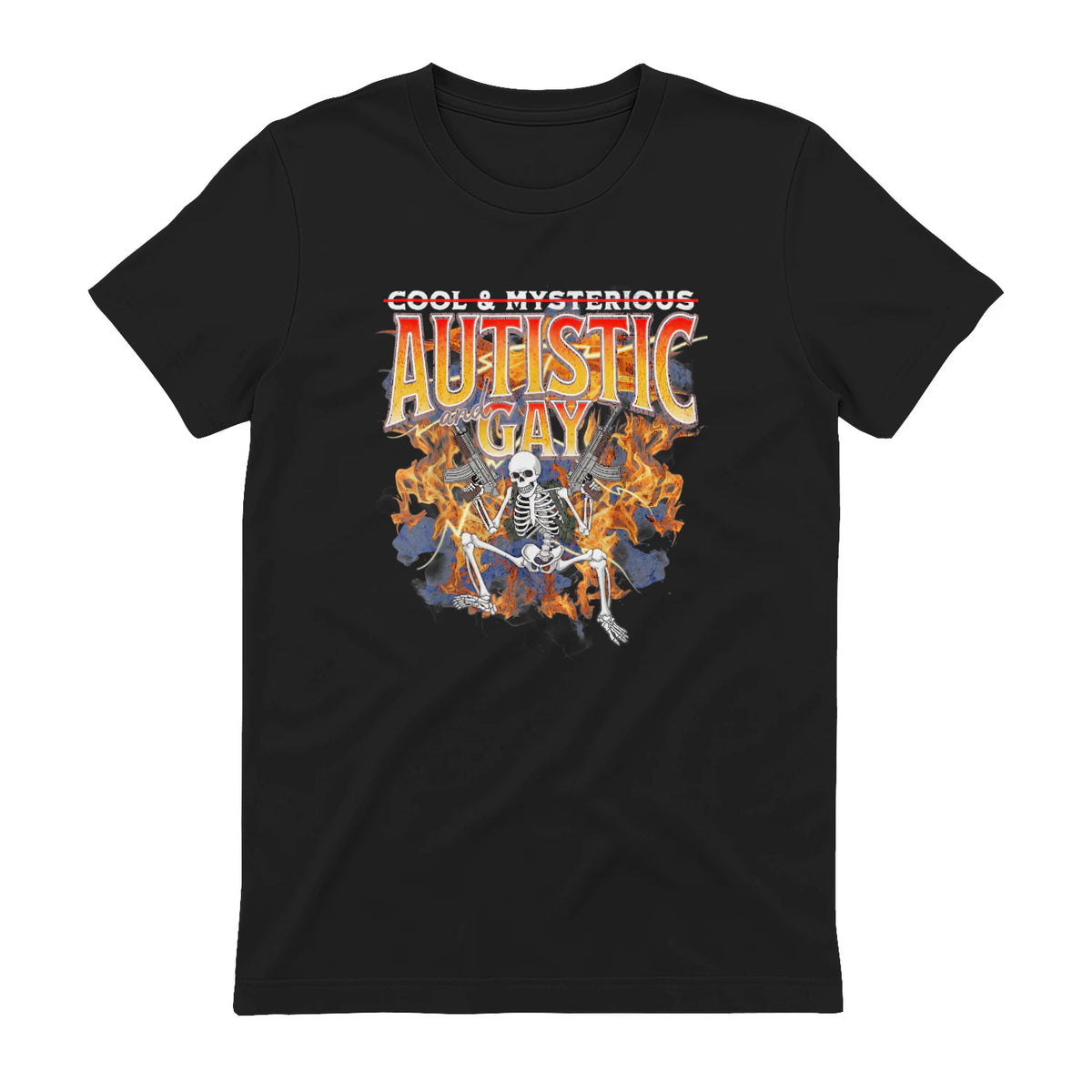 Autism Meme Funny Tism Squelette Autistique et Gay Humour in Black - back view
