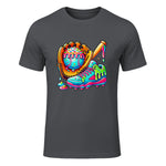 Ice Cream Drip Baseball Stuff Baseball Drip for Boys Graphic T-Shirt in Charcoal - front view