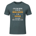 Départ Métier Super Patron Humour Beau Gosse Patron in Dark Heather - front view