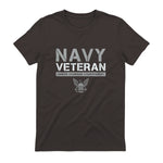 US Navy - Veteran Honor Courage Commitment T-Shirt in Dark Chocolate - back view