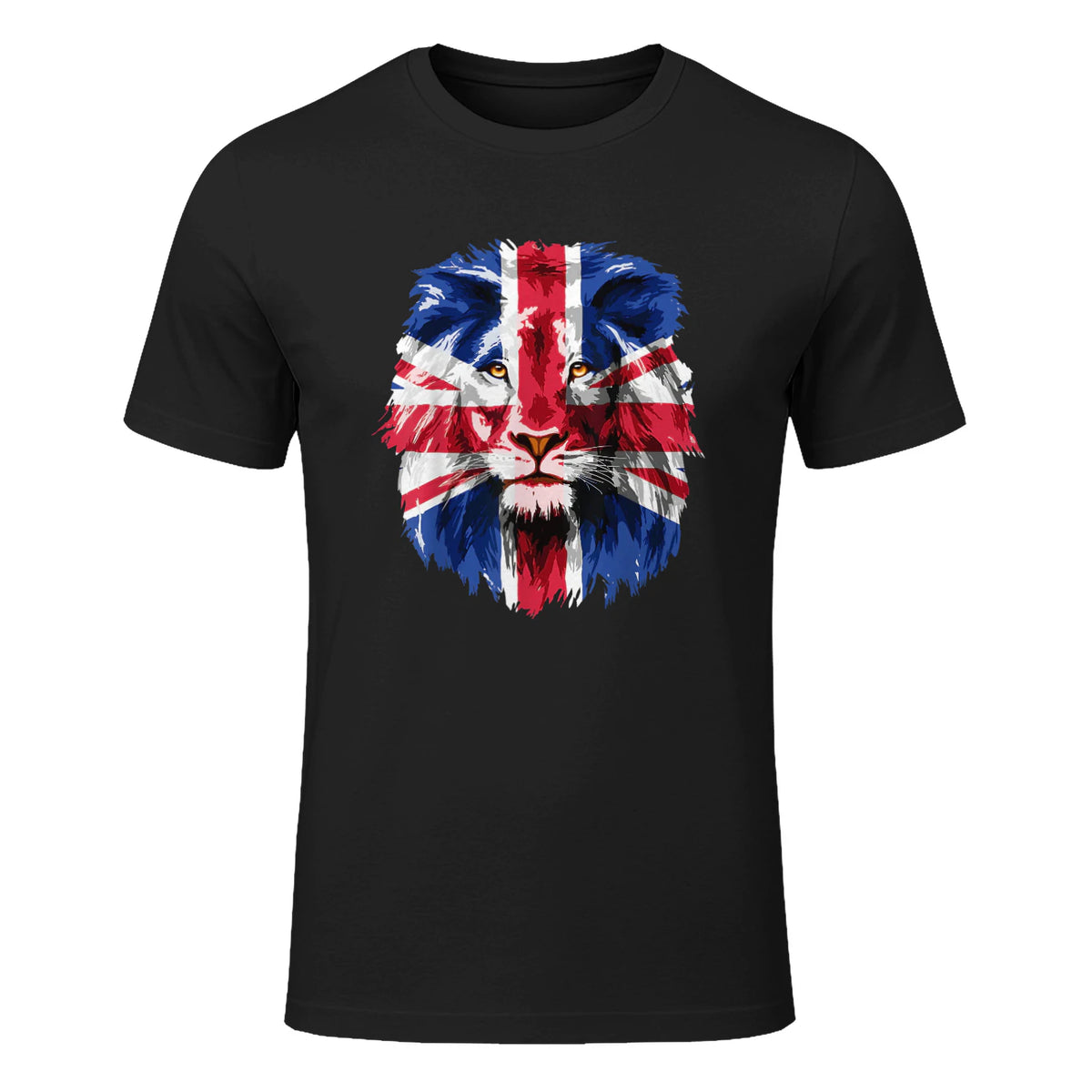 Union Jack UK Flag Lion Face Great Britain Union Jack Flag in Black - front view