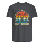 Vintage Eighteenth Birthday T-Shirt in Charcoal - back view