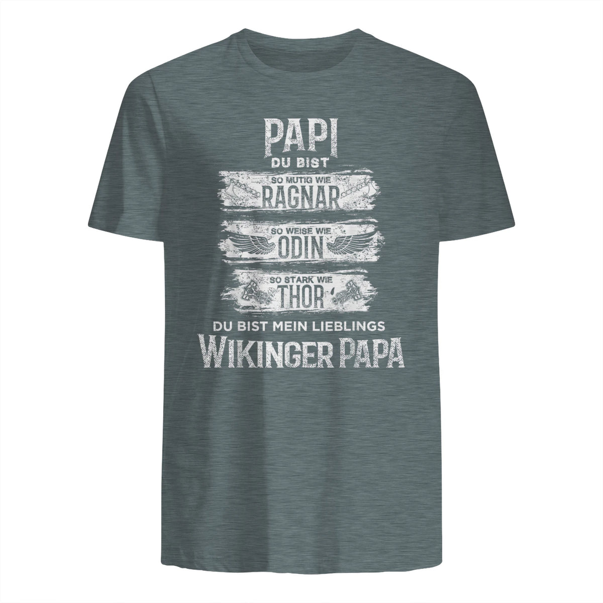 Wikinger Papa Vater Ragnar Thor Odin in Dark Heather - back view