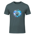 chien patte dans le coeur chien amoureux animal de compagnie in Dark Heather - front view