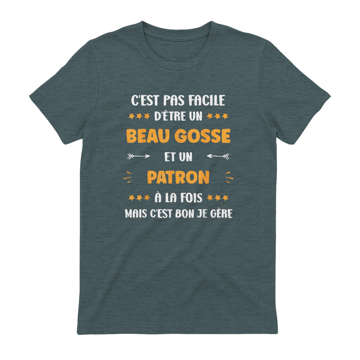 Départ Métier Super Patron Humour Beau Gosse Patron in Dark Heather - back view
